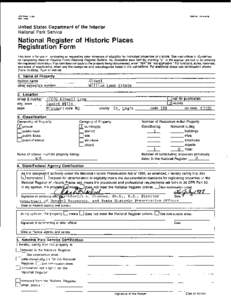 United States Department of the Interior National Park Service National Register of Historic Places Registration Form This form is for use m nominating or requesting determinations of eligibility for individual propertie