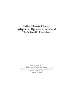 Tribal Climate Change Sustainability Plan Outline