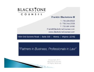 Blackstone Counsel Presentation at NVTC Tech Committee[removed]Read-Only]