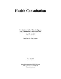 Health Consultation   Carbon Monoxide Exposure in the London Bridge-Rotary Beach Area