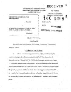 SEC Complaint: Juan Jose Fernandez Garcia, and Luis Martin Caro Sanchez