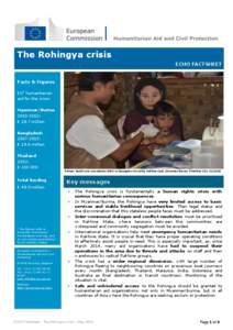 The Rohingya crisis ECHO FACTSHEET shortage Facts & Figures EU1 humanitarian