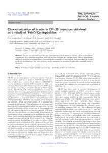 Characterization of tracks in CR-39 detectors obtained  as a result of Pd/D Co-deposition