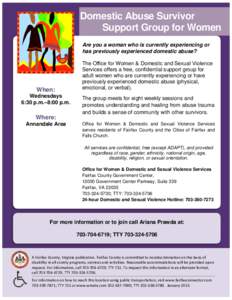 Ethics / Gender-based violence / Violence / Domestic violence / Violence against men / Fairfax /  Virginia / Behavior / National Domestic Violence Hotline / Violence against women / Abuse / Family therapy