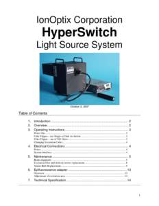IonOptix HyperSwitch Manual