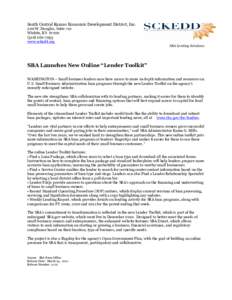 South Central Kansas Economic Development District, Inc. 200 W. Douglas, Suite 710 Wichita, KS[removed]7035 www.sckedd.org SBA Lending Solutions