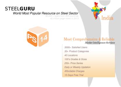 STEELGURU World Most Popular Resource on Steel Sector India  46,000 + users from 205 countries