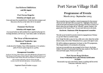 Jan Robson Exhibition  Port Navas Village Hall 2nd-8th August ✼