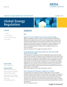 Issue 175  Reporting on energy regulation issues around the world December 2013