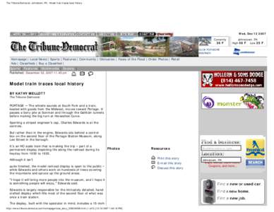 The Tribune Democrat, Johnstown, PA - Model train traces local history