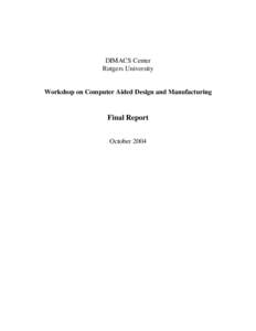 DIMACS Research and Education Institute (DREI):  DREI'98 Report