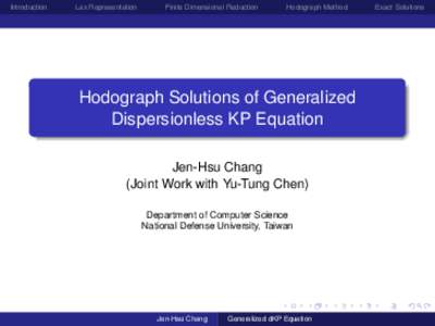 Hodograph Solutions of Generalized Dispersionless KP Equation