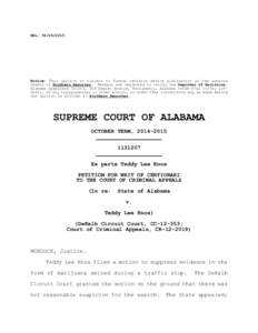 REL: Notice: This opinion is subject to formal revision before publication in the advance sheets of Southern Reporter. Readers are requested to notify the Reporter of Decisions, Alabama Appellate Courts, 300 