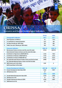 ORISSA  Economic and Human Development Indicators