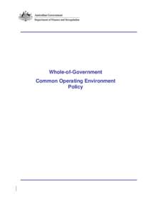 Whole-of-Government Common Operating Environment Policy Document Version Control Document name