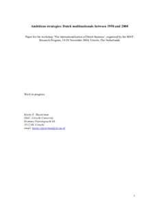 Liberal democracies / European Capitals of Culture / Unilever / Dutch East Indies / Philips / Netherlands / Dutch Empire / Amsterdam / Rotterdam / Europe / Political geography / Colonialism