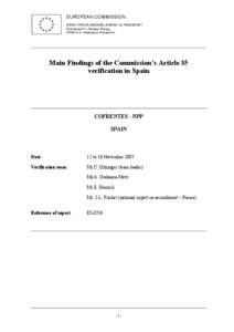 Art. 35 Verification Cofrentes Main Findings