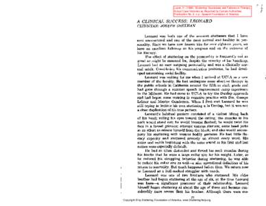 Luper, H[removed]Stuttering: Successes and Failures in Therapy. Actual Case Histories as Reported by Certain Authorities. Publication No. 6. n.p.: Speech Foundation of America. Copyright © by Stuttering Foundation of A