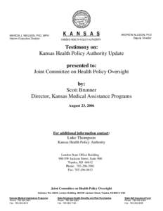 Microsoft Word - Joint Committee on Health Policy Oversight[removed]KHPA Update -- Brunner -- Staffing.doc