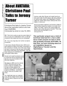v03.02.vr3d.paul.p01  About AVATARA: Christiane Paul Talks to Jeremy Turner