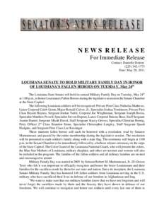 NEWS RELEASE For Immediate Release Contact: Danielle Doiron[removed]Date: May 20, 2011