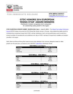 Microsoft Word - GTDC 2014 Rising Star Awards - Europe_Press Release_final.doc