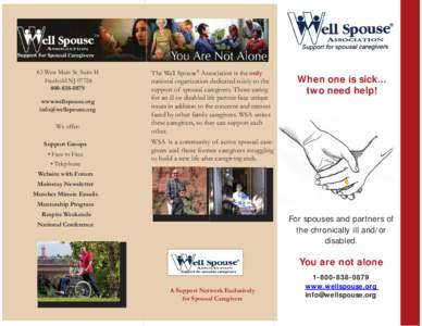 63 West Main St. Suite H Freehold NJ[removed]0879 www.wellspouse.org [removed] We offer: