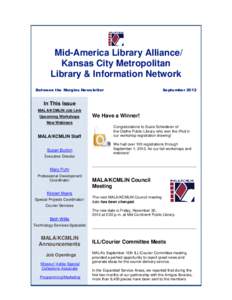 Mid-America Library Alliance/ Kansas City Metropolitan Library & Information Network Between the Margins Newsletter  September 2012