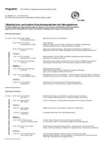 Programm  ETH Zertifikat in Angewandten Erdwissenschaften (CAS) 37. Blockkurs, [removed]Februar 2011 ETH Zürich und Seminarhotel und Bildungshaus Kloster Kappel am Albis