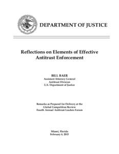 Reflections on Elements of Effective Antitrust Enforcement