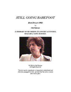 STILL GOING BAREFOOT BOB DYLAN 1983 by