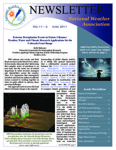 NEWSLETTER No. 11 – 6 National Weather Association June 2011
