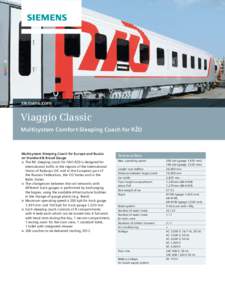 siemens.com  Viaggio Classic Multisystem Comfort-Sleeping Coach for RŽD  Multisystem Sleeping Coach for Europe and Russia