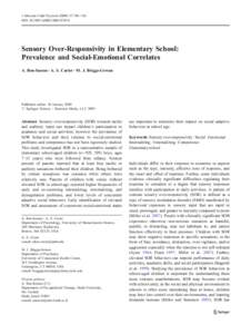 Neurological disorders / Autism / Developmental psychology / Occupational therapy / Sensory processing disorder / Learning disabilities / Child Behavior Checklist / Autism spectrum / Social competence / Medicine / Health / Psychiatry