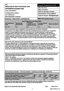 Microsoft Word - cp202_regulation_of_healthcare_professionals_impact_assessment.doc