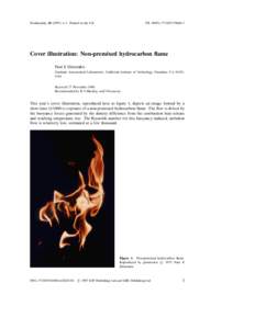 Nonlinearity[removed]–2. Printed in the UK  PII: S0951[removed]Cover illustration: Non-premixed hydrocarbon flame Paul E Dimotakis