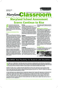 September 2005 Vol. 11, No. 1 Classroom A Publication from the Maryland State Department of Education