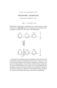 C ARL F. C ORI and G ERTY T. C ORI  Polysaccharide phosphorylase Nobel Lectures, December 11, 1947  Part I - by Carl F. Cori