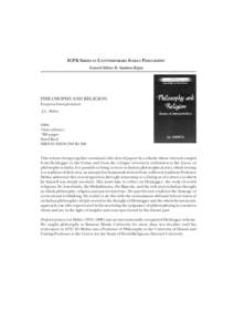 ICPR SERIES IN CONTEMPORARY INDIAN PHILOSOPHY General Editor: R. Sundara Rajan PHILOSOPHY AND RELIGION Essays in Interpretation J.L. Mehta