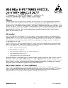 Microsoft Word - tront_paper.WebizedByJay.Use news BI features in Excel 2010 with Oracle OLAP[removed]docx