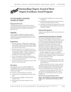 MIDDLE LEVEL ACHIEVEMENT PROGRAM (MAP) – CHAPTER  Outstanding Chapter Award of Merit Chapter Excellence Award Program