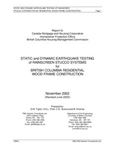 Building materials / Earthquake engineering / Building / Structural engineering / Earthquakes / Earthquake simulation / Stucco / Seismic analysis / Rainscreen / Construction / Architecture / Civil engineering