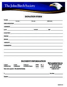 Donation Form Name _____________________________________________________________________________________ Last name