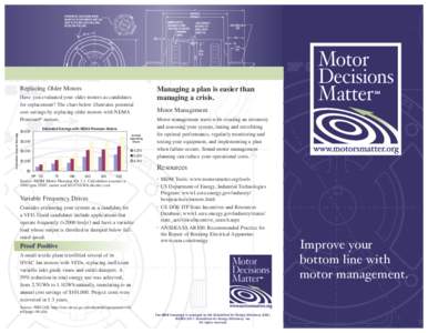 Replacing Older Motors  Estimated Annual Savings Have you evaluated your older motors as candidates for replacement? The chart below illustrates potential