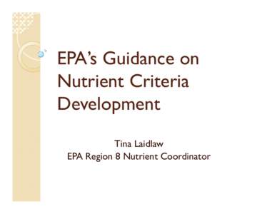 Earth / Environmental science / Agricultural soil science / Water / Water management / Water quality / Nutrient pollution / United States Environmental Protection Agency / Percentile / Environment / Water pollution / Soil science