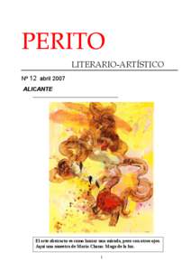 PERITO LITERARIO-ARTÍSTICO Nº 12 abril 2007 ALICANTE __________________________________