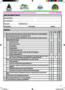 “WBC STRATEGIC ALLIANCE PARTNERS - WORKING FOR OUR COMMUNITIES”  Advertising Sign Development Application Checklist Form No. WBC009