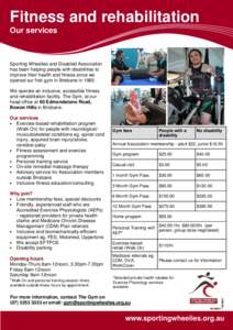 SWI-018 Fitness and Rehabilitation services Factsheet