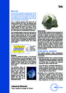 Phyllosilicates / Metamorphic rocks / Metamorphic petrology / Excipients / Talc / Soapstone / Mineral / Magnesite / Magnesium / Chemistry / Matter / Petrology