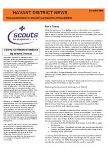 December[removed]HAVANT DISTRICT NEWS News and information for all Leaders and Supporters of Havant District  Tim’s Times